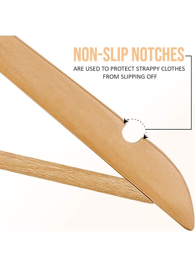 3 Pack Premium Wooden Hangers - Durable & Slim Coat Hangers - Suit Hangers with 360-Degree Rotatable Hook - Wood Hangers with Shoulder Grooves Closet Clothes Hangers (٤)
