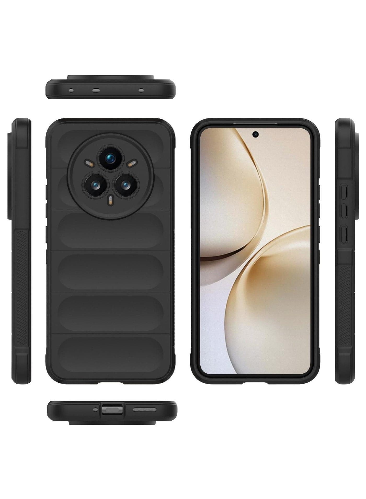 Phone case cover Magic Shield TPU + Silicone Shockproof Phone Case For Realme 14 Pro (Black) (3)