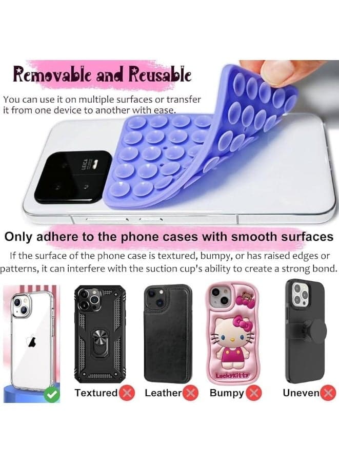 Silicone Suction Cup Phone Holder – 1 Piece – Double-Sided Strong Grip – Hands-Free Mount – For Selfies & Videos – Blue Phone Grips & Stands (2)