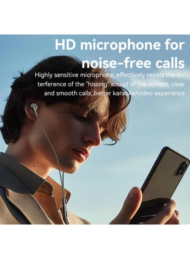 Yesido YH53 Heavy Bass In-Ear Wired Headphones with 3.5mm Jack, HD Mic & Remote Control, White - 1 Pack (٤)