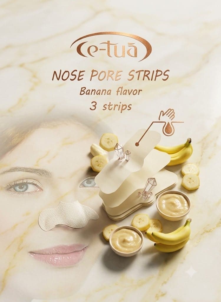 Ce-Tua Nose Pore Strips Banana Flavor - 3 Strips Blackhead Remover Nose Strips (3)