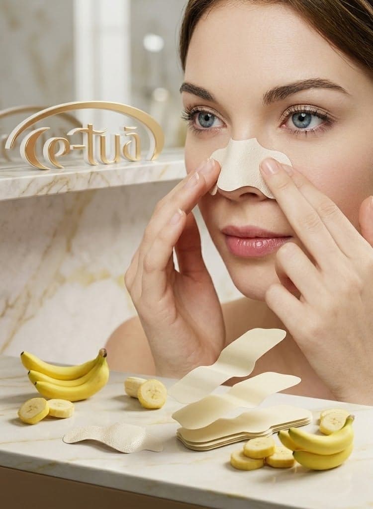 Ce-Tua Nose Pore Strips Banana Flavor - 3 Strips Blackhead Remover Nose Strips (4)