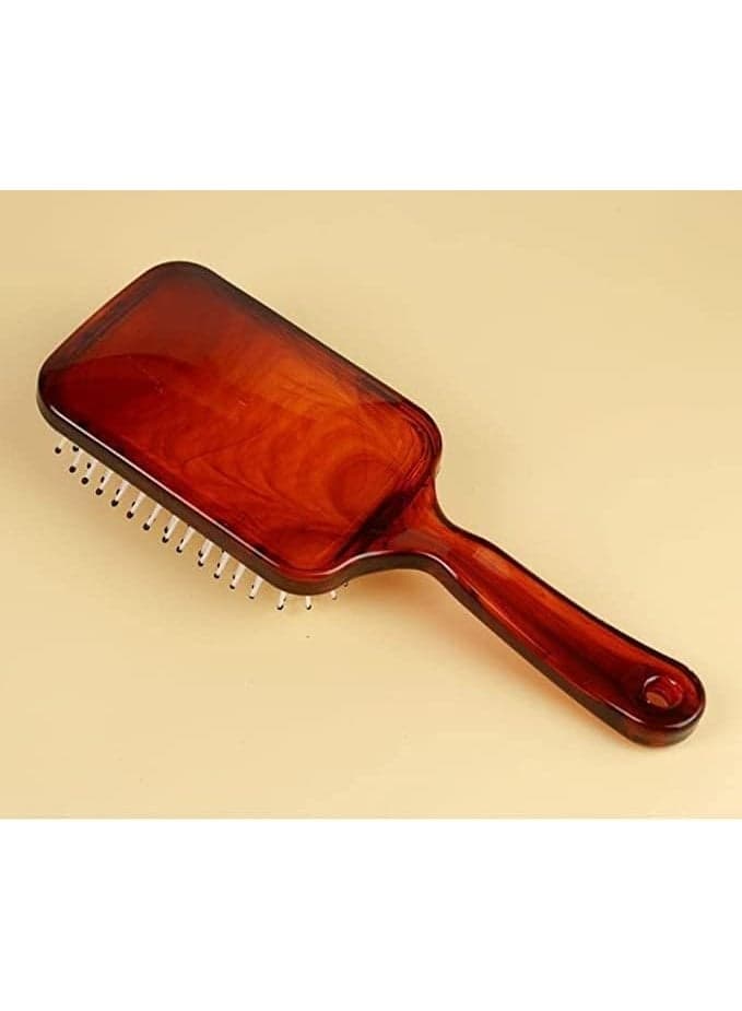 Large rectangular cushioned hairbrush with a plastic handle for hairstyling – brown. Hair Brushes (4)