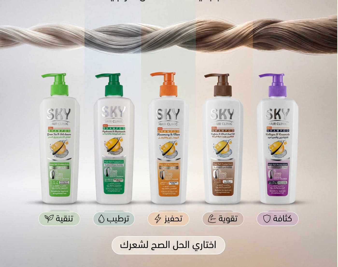 سكاي هير كلينيك – شامبو تقوية ومنع تساقط الشعر بالكافيين وحبة البركة | 400 مل Shampoos (5)