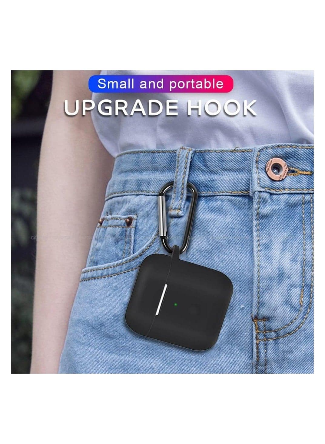 Anti-fall Soft Silicone Protective Cover For QCY T8 Case Bluetooth Wireless Earphone Cover Charging Shockproof Drop Proof -Black Headphone Cases (4)