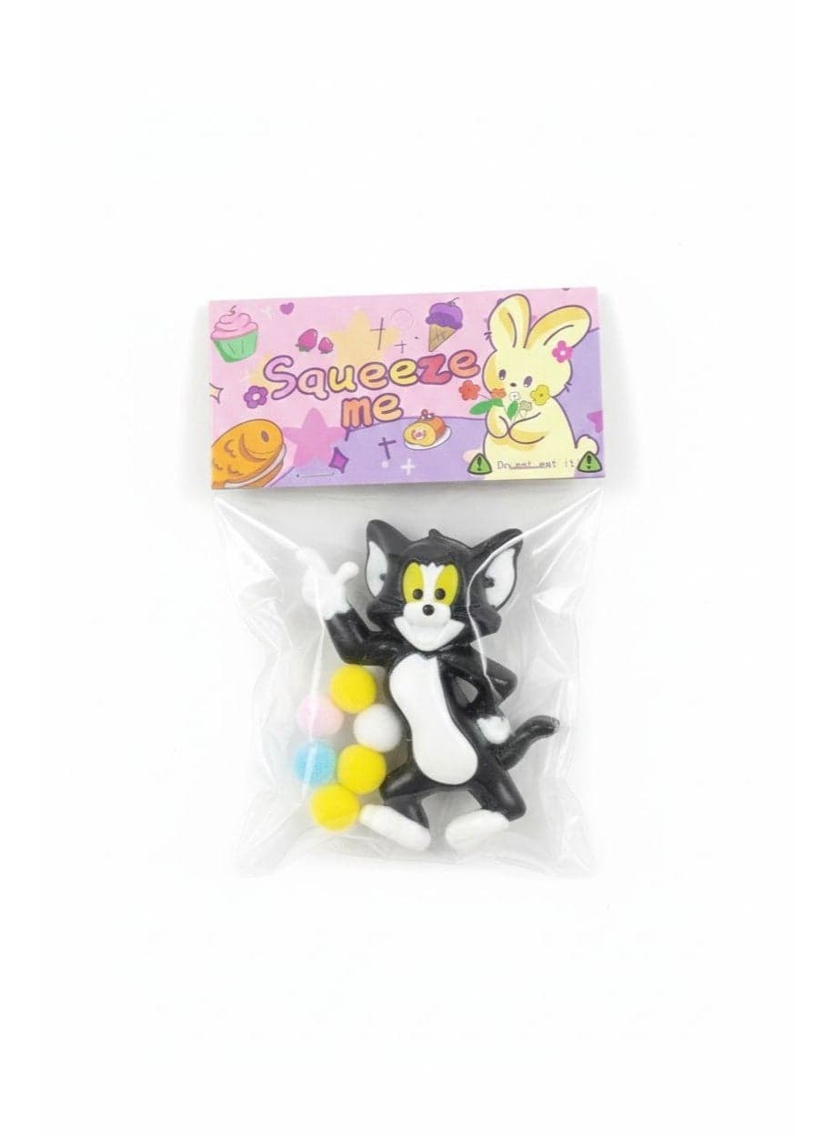 Soft cat with colorful pom-pom balls – a fun toy to relieve stress and add a touch of fun to any day! 😺🖤 Stylish black color to suit all tastes. Squishy Toys