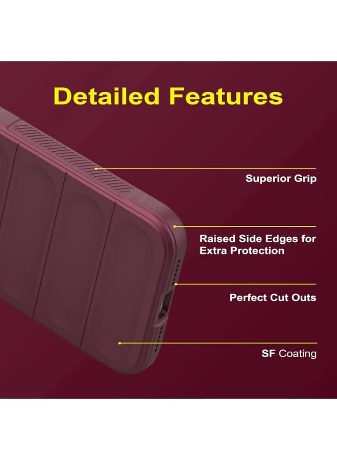 Premium Protection Back Silicone Case Compatible with Oppo Reno 13 5G Magic Shield Shockproof Case with Camera Protection (wine Red) (3)