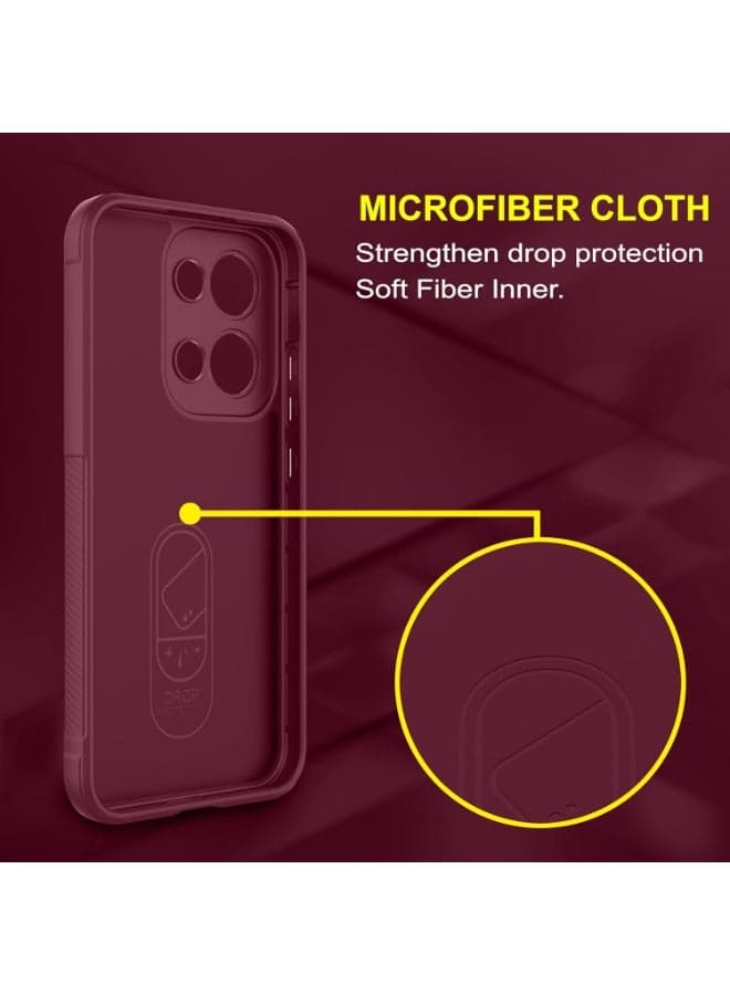 Premium Protection Back Silicone Case Compatible with Oppo Reno 13 5G Magic Shield Shockproof Case with Camera Protection (wine Red) (5)