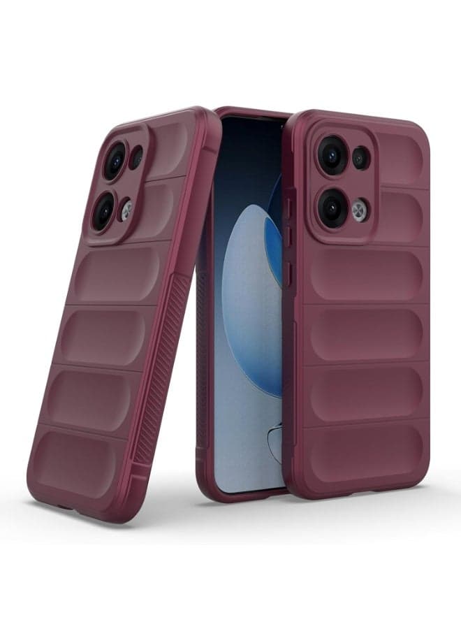 Premium Protection Back Silicone Case Compatible with Oppo Reno 13 5G Magic Shield Shockproof Case with Camera Protection (wine Red)