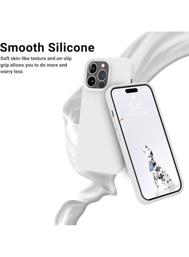Silicone Phone Case Compatible with Apple iPhone 12/12 Pro - Made of Silicone and Soft TPU - white Cases & Covers (٤)