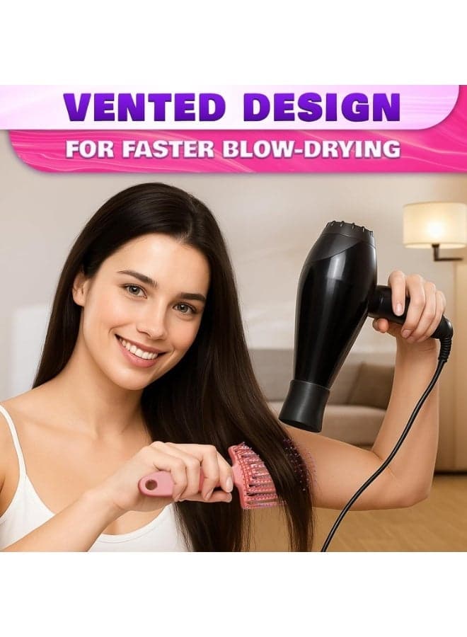 Curved Vented Hair Brush For Women Hollow Comb Smooth Comb Natural Curly Wet Dry Thick Straight Long Hair Comfortable Grip, Easy To Clean - multicolor (٥)