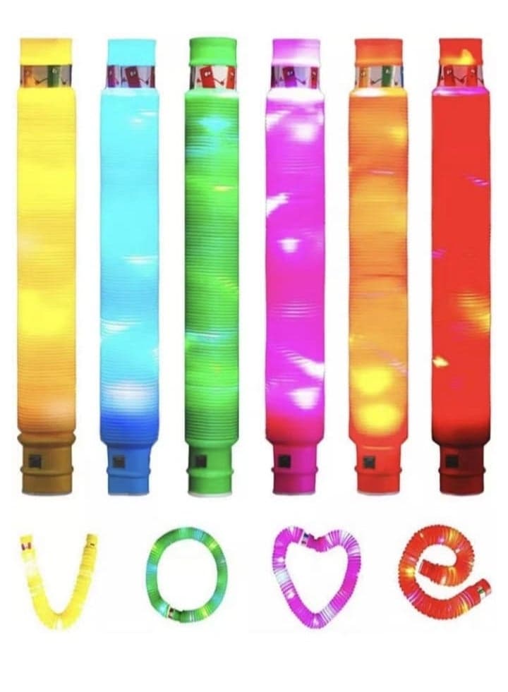 1 Pack Light Up Pop Tubes, Fidget Toys, LED Glow Tubes for Kids Birthday Parties, Glow Sticks for the Dark Parties (Purple) Push & Pull Toys