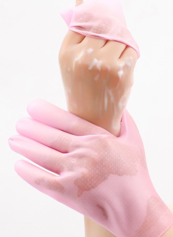 Silicone Moisturizing Gloves for Dry Cracked Hands - Reusable Spa Gel Gloves - Pair (3)