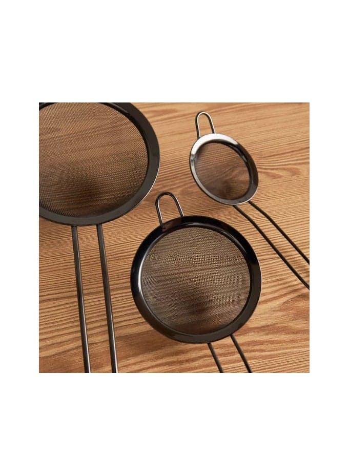 High quality stainless steel small strainers set consisting of 3 pieces Sieves (٢)