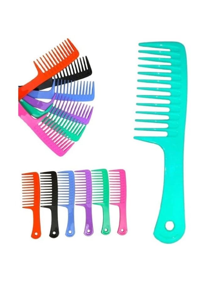 Women's Wide Tooth Hair Comb for Easy Detangling – Reduces Shedding, Prevents Dandruff & Headache – Ideal for Long, Thick, Curly Hair – Comfortable & Secure Scalp Design (Color May Vary) (٨)
