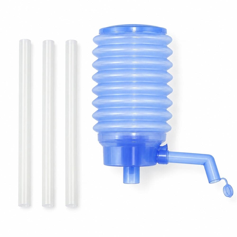 Manual Press Water Pump for Large Water Bottles with Suction Tube and Dispensing Spout Blue - 1-8 Water Pump Dispensers (٥)