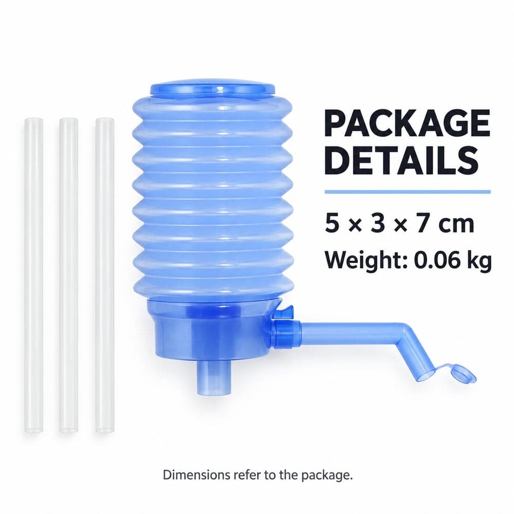 Manual Press Water Pump for Large Water Bottles with Suction Tube and Dispensing Spout Blue - 1-8 Water Pump Dispensers (٣)