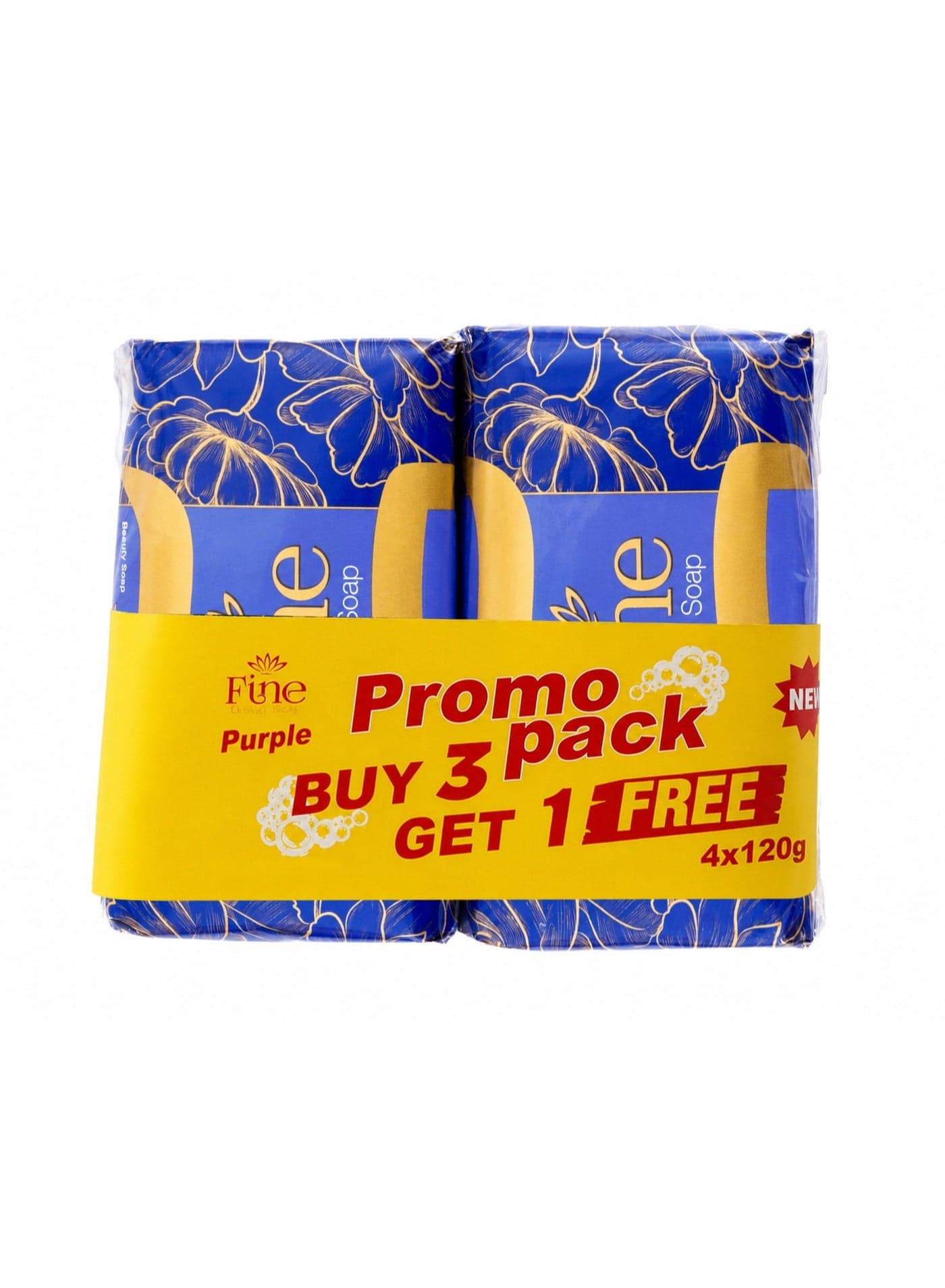 Purple Fine Bar Soap 120 gm, Pack of 4 Bathroom Cleaners