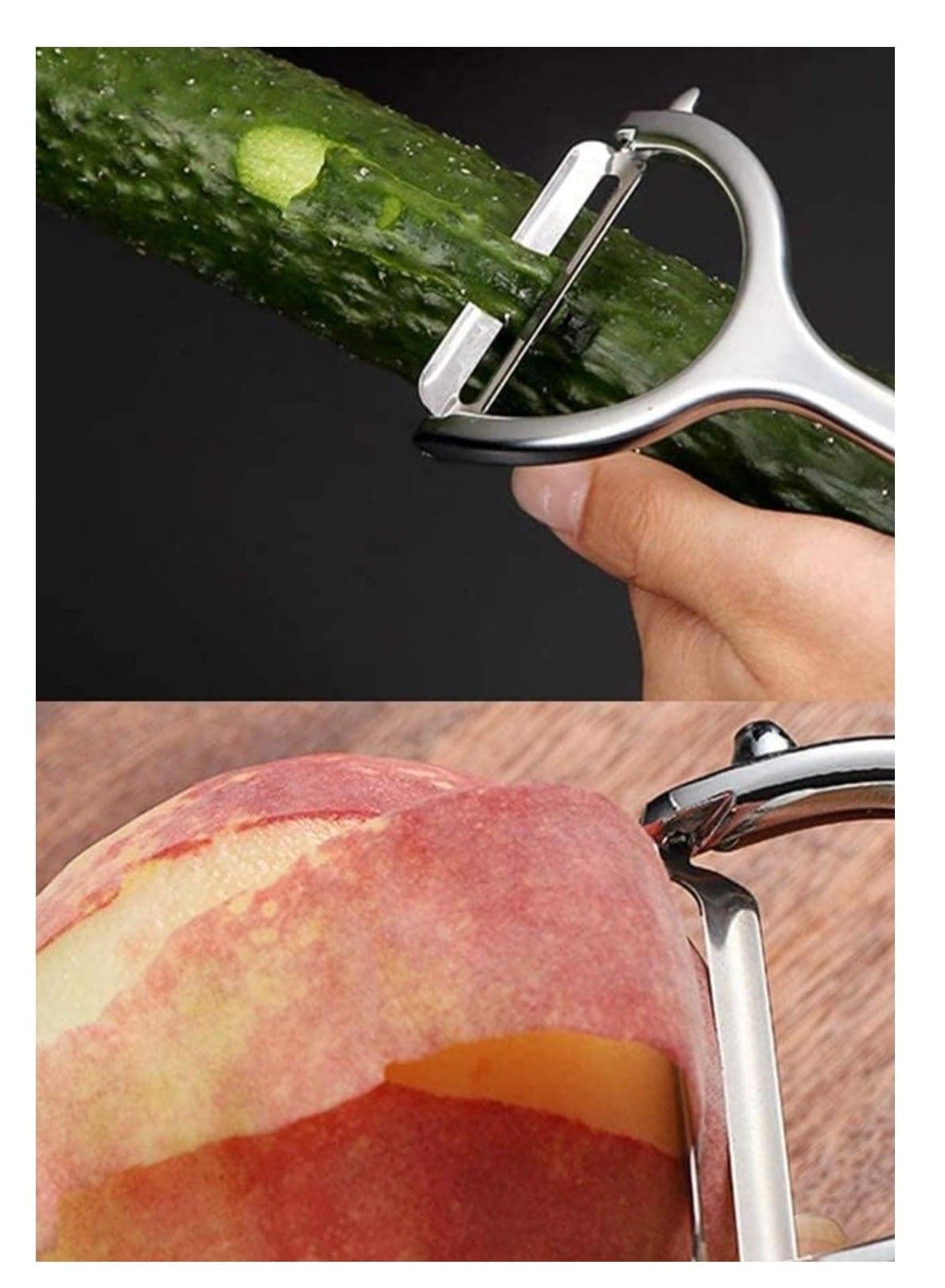 Potato peeler stainless steel Y-shape with non slip handle and built in potato eye removar (4)