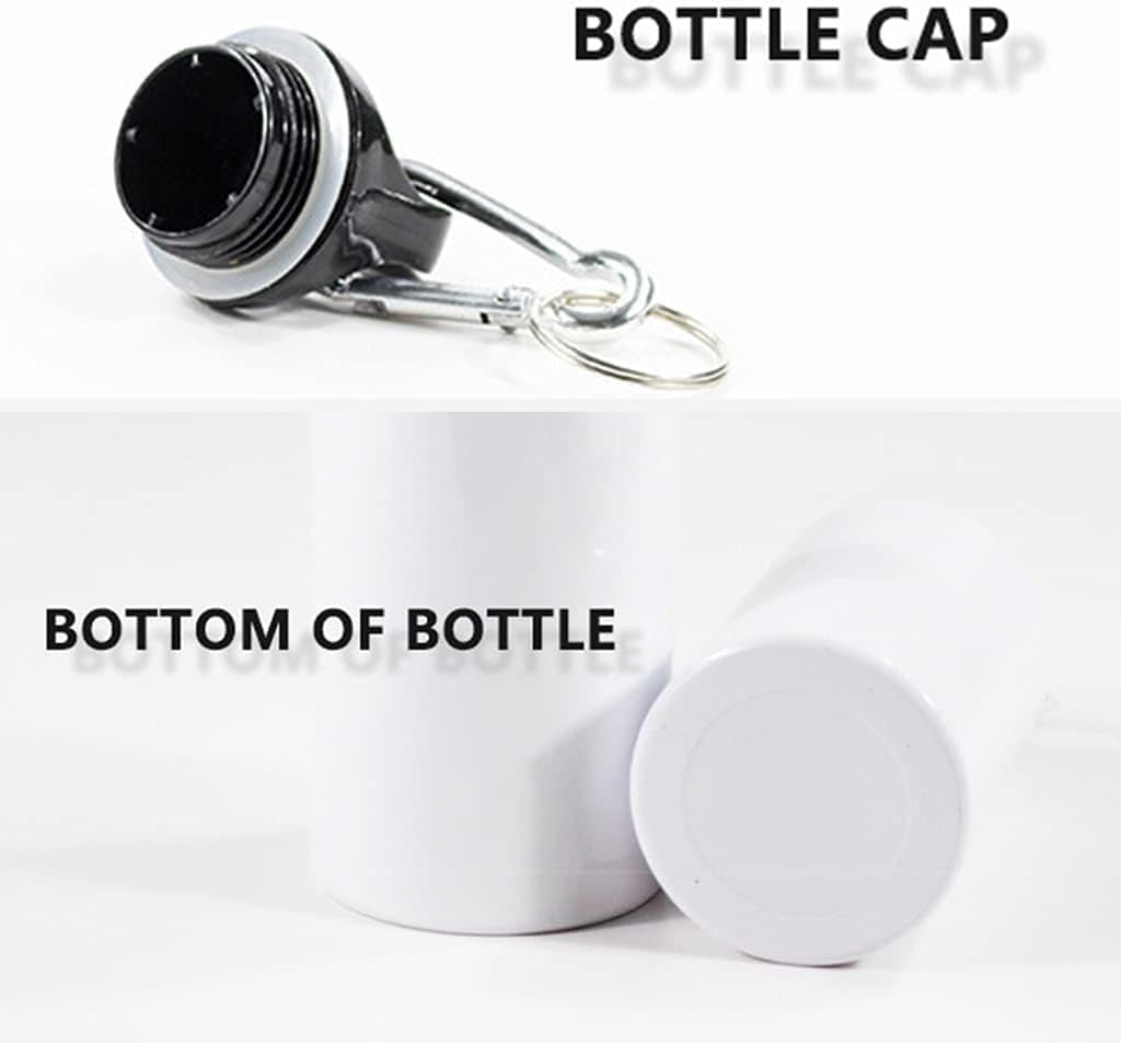 400/500/600/750ml White Blank Sublimation Water Bottle with Carabiner Aluminu... (3)