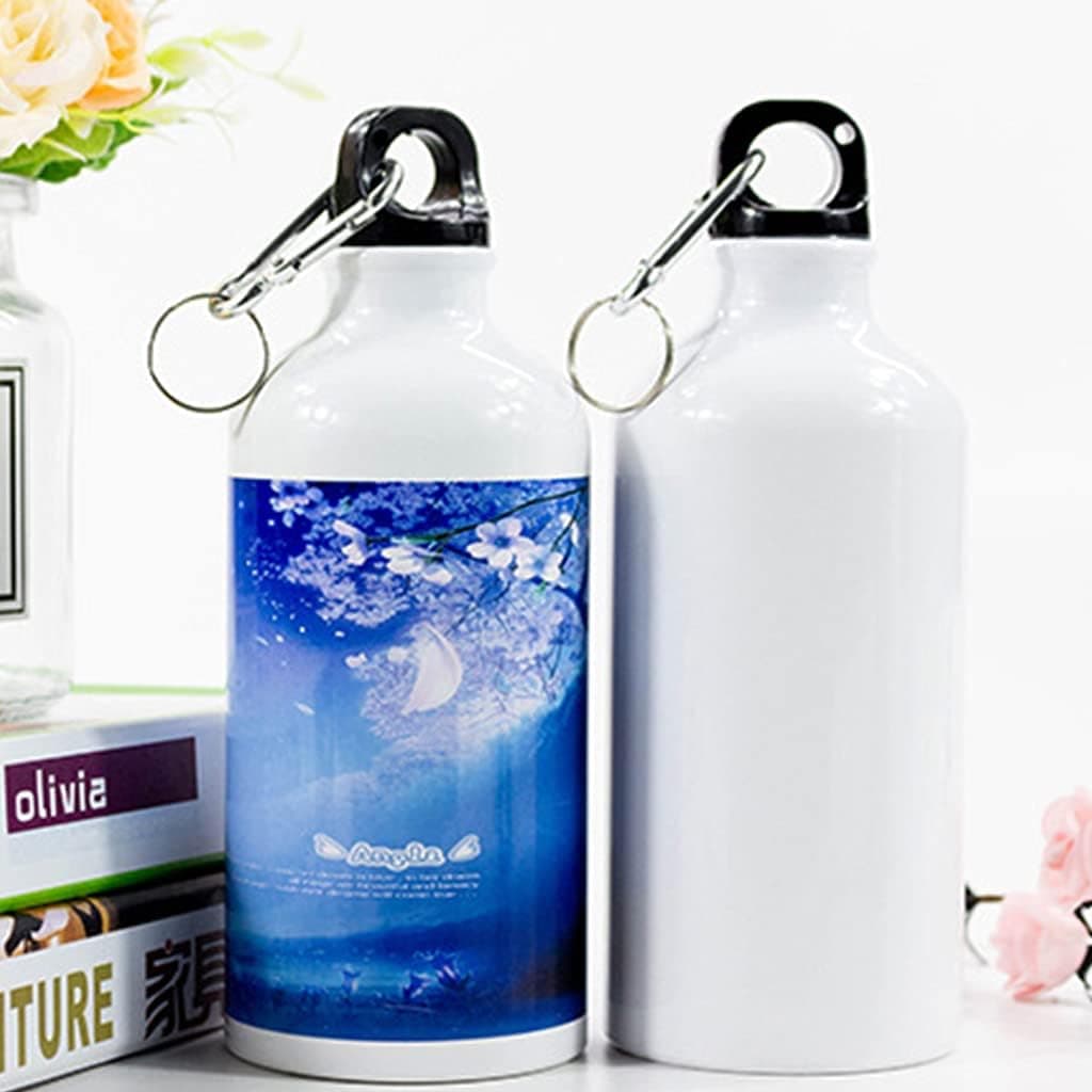400/500/600/750ml White Blank Sublimation Water Bottle with Carabiner Aluminu... (4)