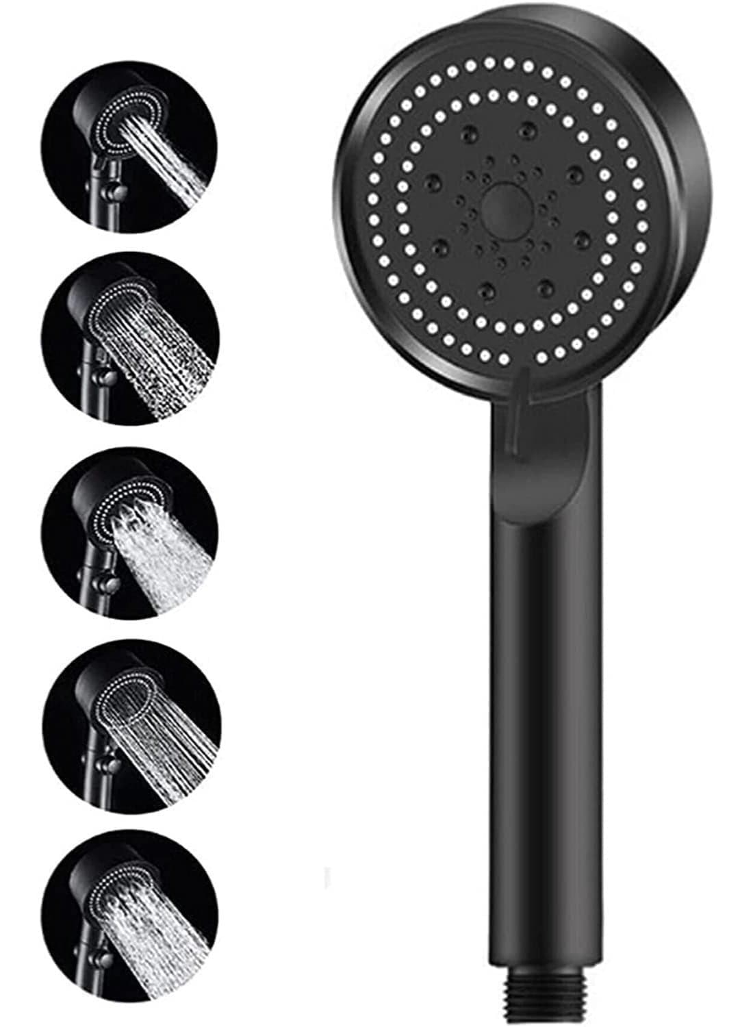 Generic Shower Head High Pressure Handheld with 5 Spray Modes, Water Stop Button, Powerful Water Flow, Multi Function Shower Sprayer, Adjustable Bathroom Shower Head for Home Daily Use Showerheads