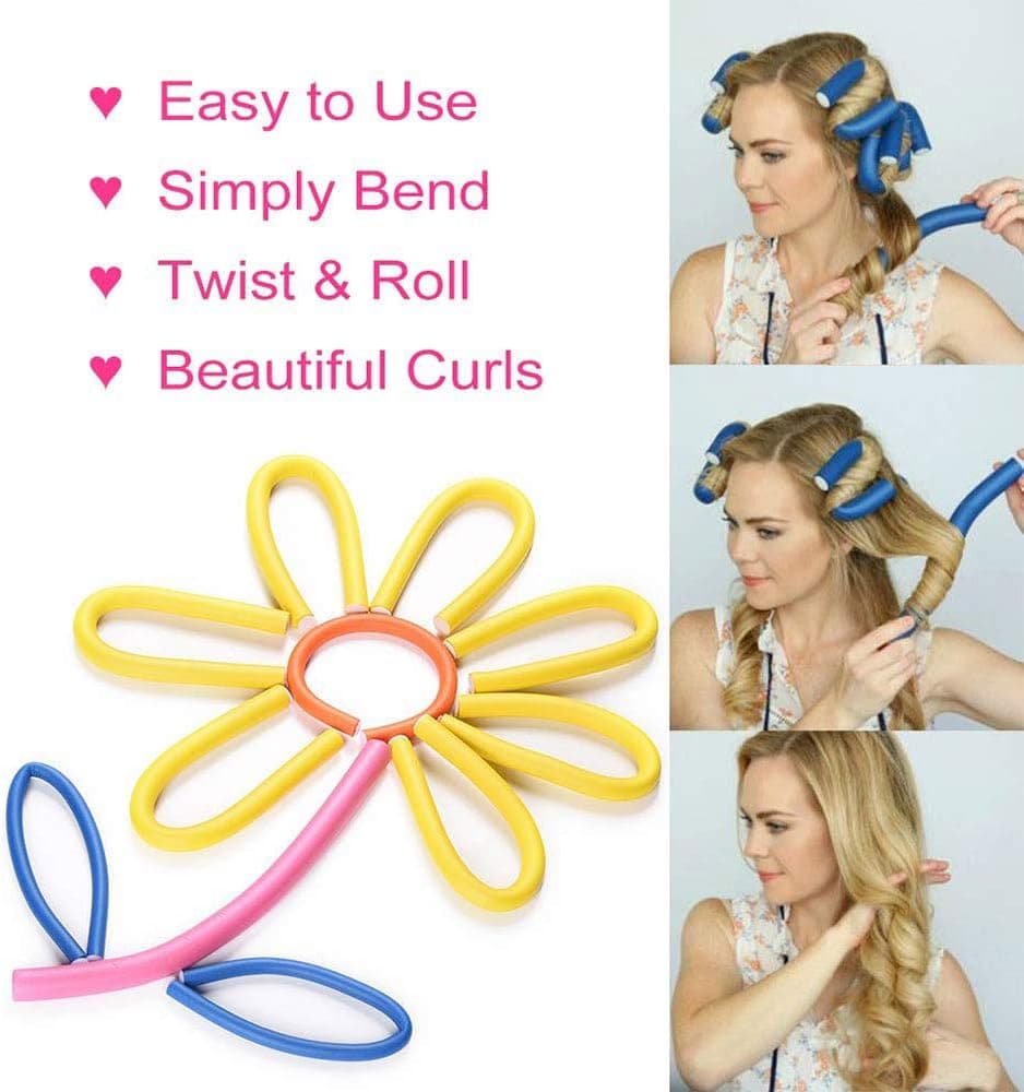 10 Pcs Hair Curlers Roll Stick Soft Sponge Hair Curling Roller Flex Silicone ... (2)