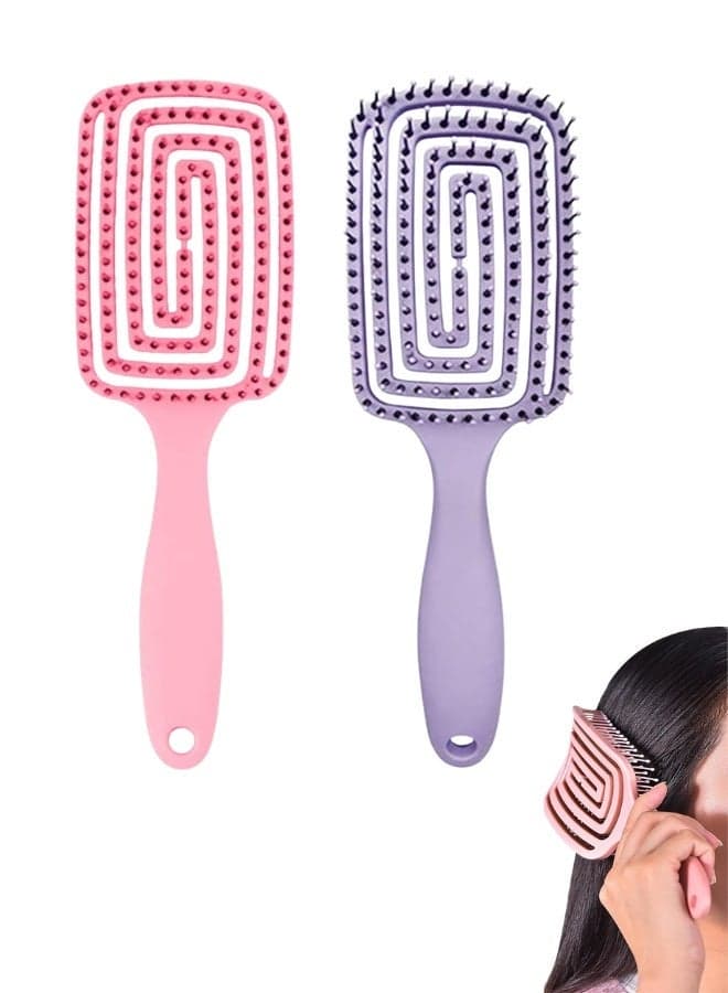 Lightweight Detangling Hair Brush – Curved Vent Design, Anti-Static, Pain-Free Styling, Suitable for Women, Men, Kids & Wigs