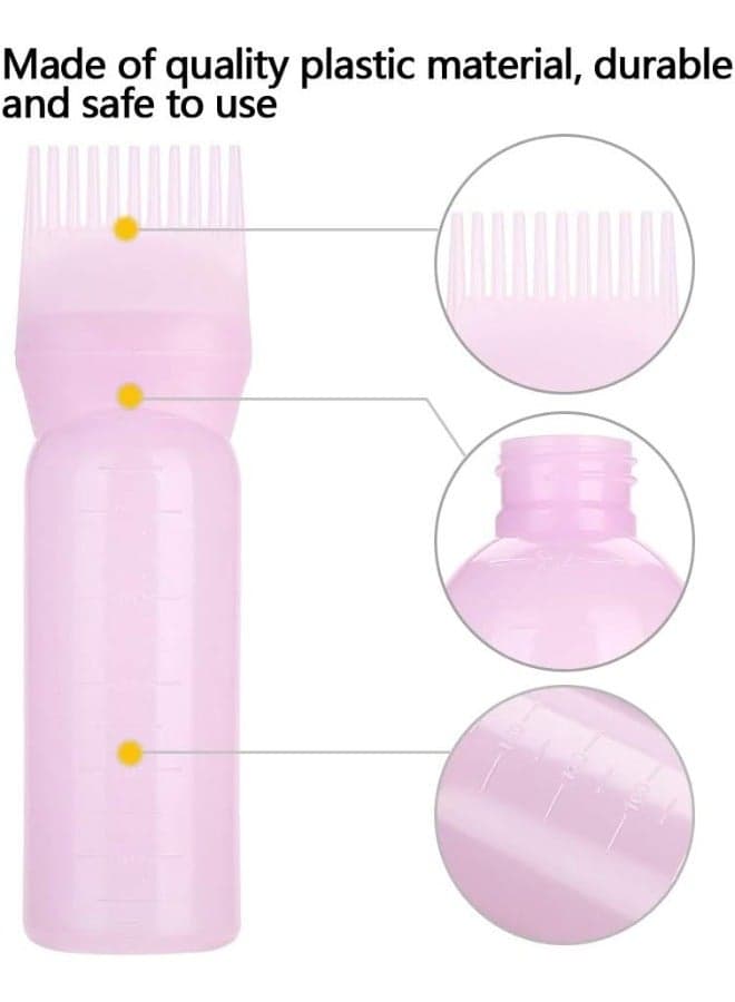 Root Comb Applicator Bottle, 160ml Hair Dye Brush Bottle Lightweight Oil Bottle for Hair for Scalp Treatment Essential and Hair Coloring Dye with Graduated Scale Bottle Brush (White) Hair Care Accessories (4)