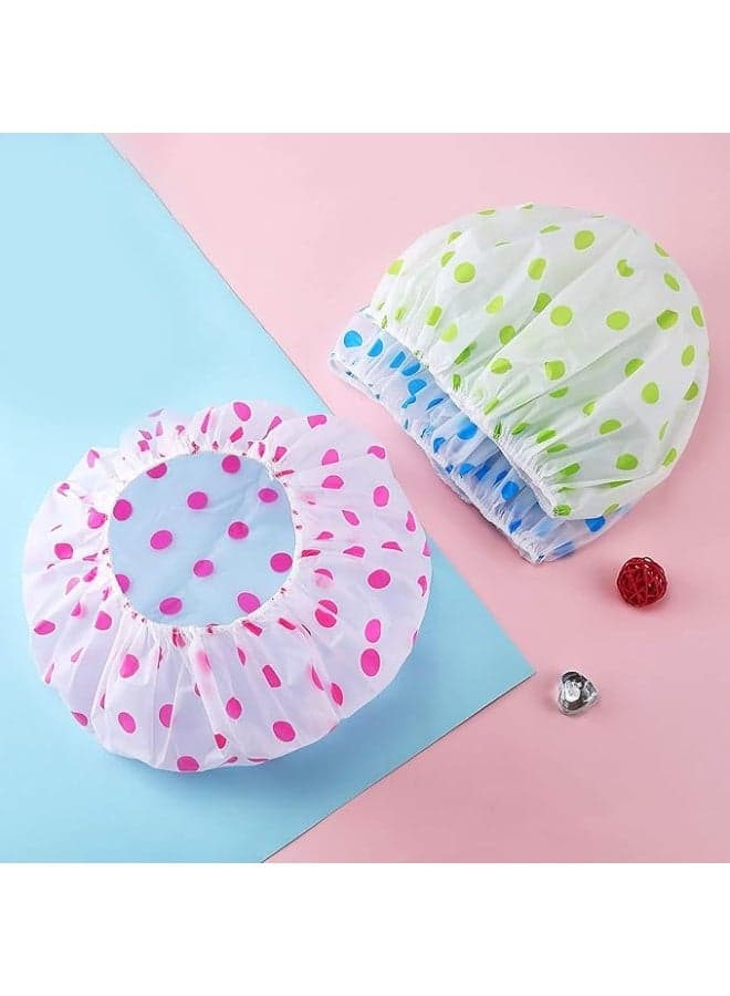 Shower Caps for Women uk,Waterproof and Reusable Bath Cap,28cm Width with Elastic Band, Large Plastic Long Hair Eco Cap.1PCS (4)