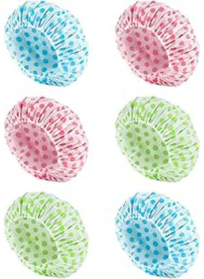 Shower Caps for Women uk,Waterproof and Reusable Bath Cap,28cm Width with Elastic Band, Large Plastic Long Hair Eco Cap.1PCS (3)