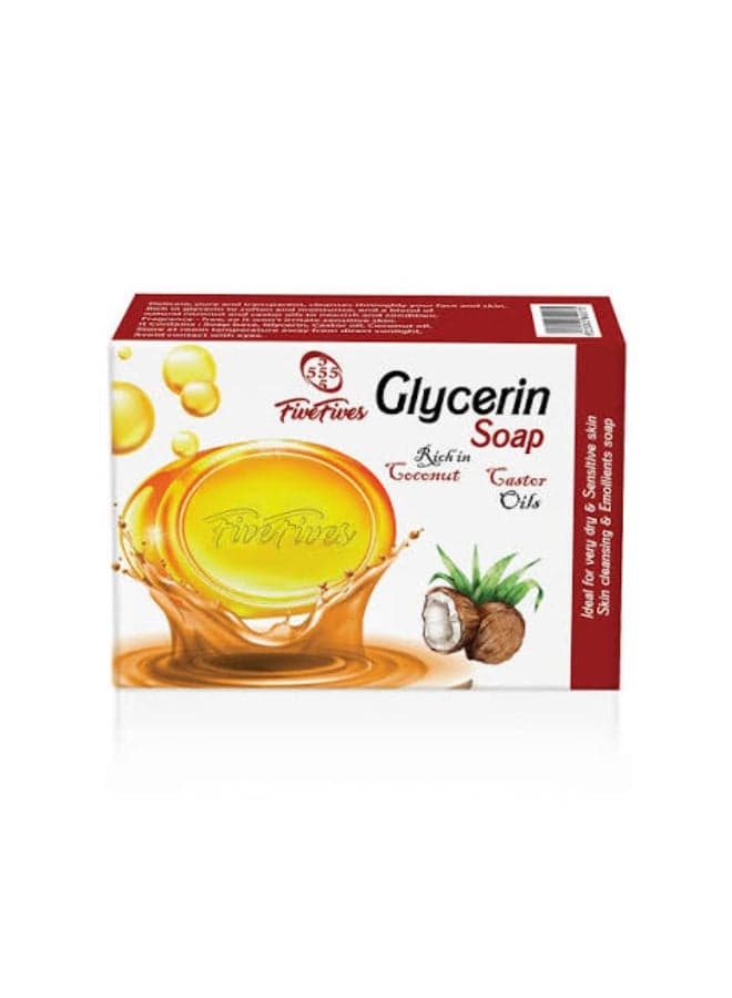 Glycerin soap enriched with coconut oil and castor oil 65g.