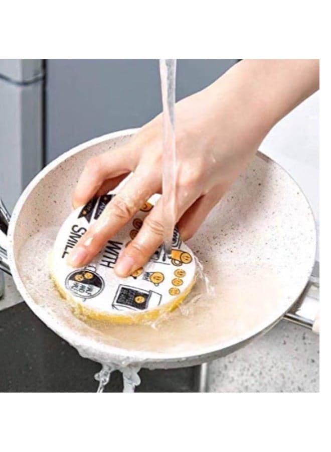 Cute Cartoon Kitchen and Utensil Cleaning Sponge Set with Creative Designs - Double-Layer High-Foaming and Absorbent Dishwashing Sponge, Anti-Scratch Kitchen Sponge for Teflon and Granite, Scrubbing Sponge for Cleaning Sinks and Surfaces - 4 Pieces (3)