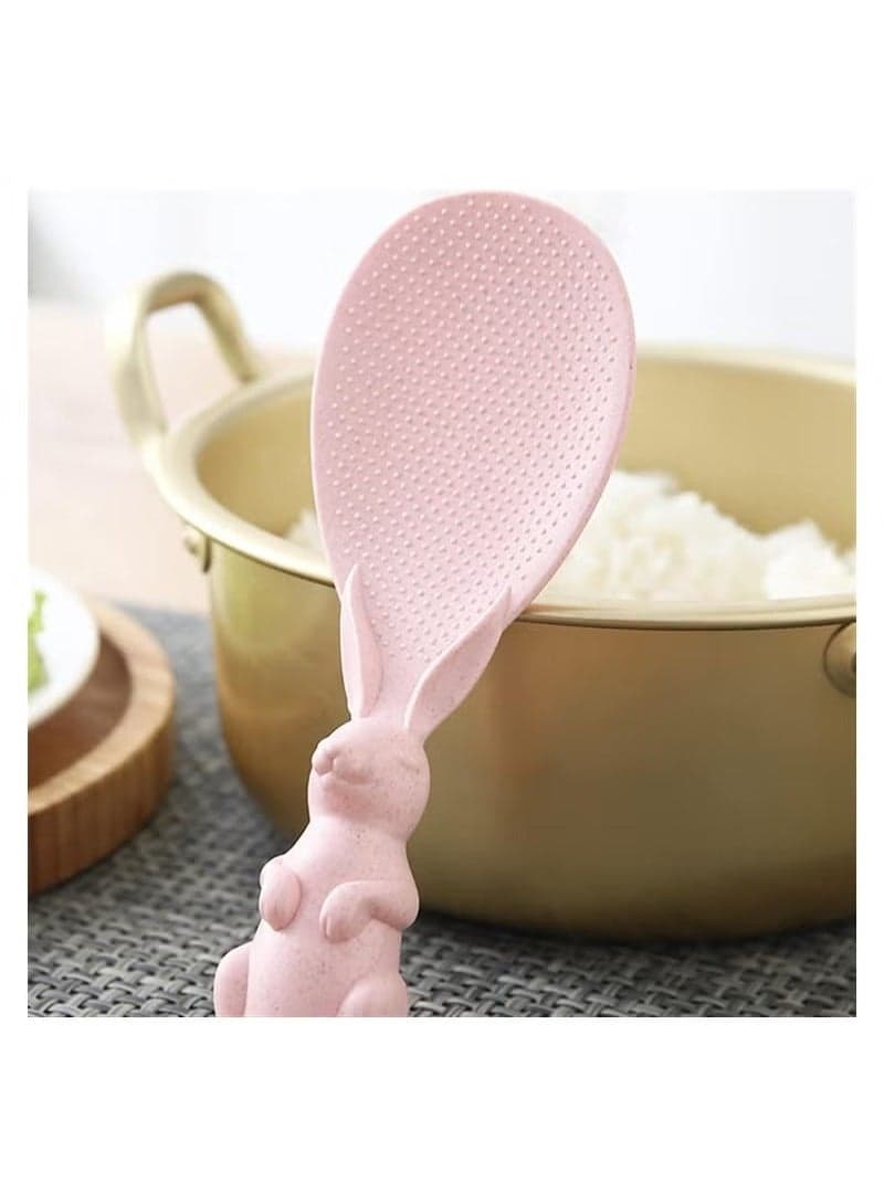 3pcs Rabbit Shape Standing Rice Spoon Household Rice Spoon for Cooking Rice (Random Color) Ice Cream Scoops (٣)