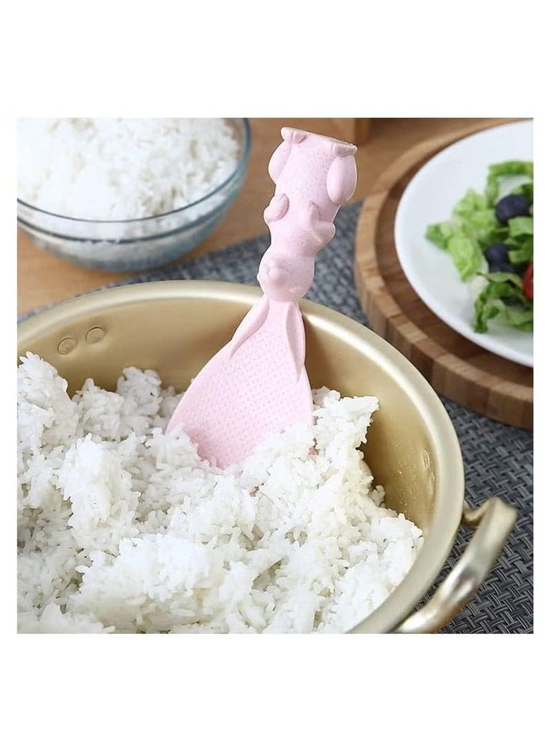 3pcs Rabbit Shape Standing Rice Spoon Household Rice Spoon for Cooking Rice (Random Color) Ice Cream Scoops (٤)
