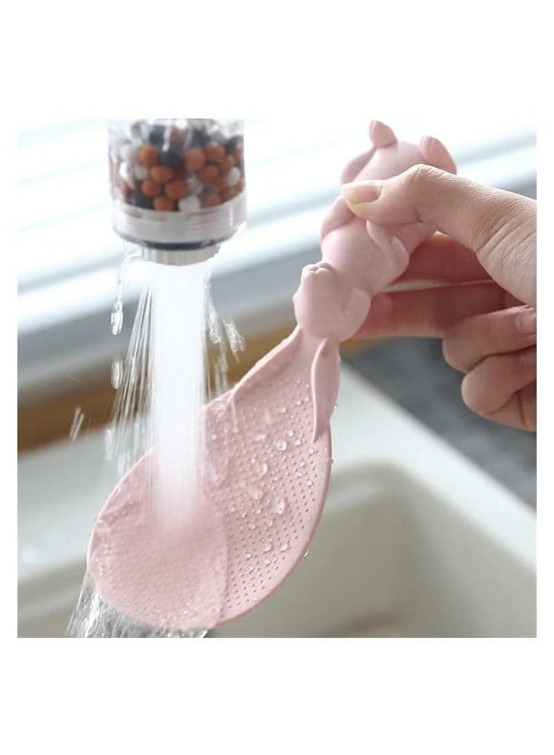 3pcs Rabbit Shape Standing Rice Spoon Household Rice Spoon for Cooking Rice (Random Color) Ice Cream Scoops (٧)