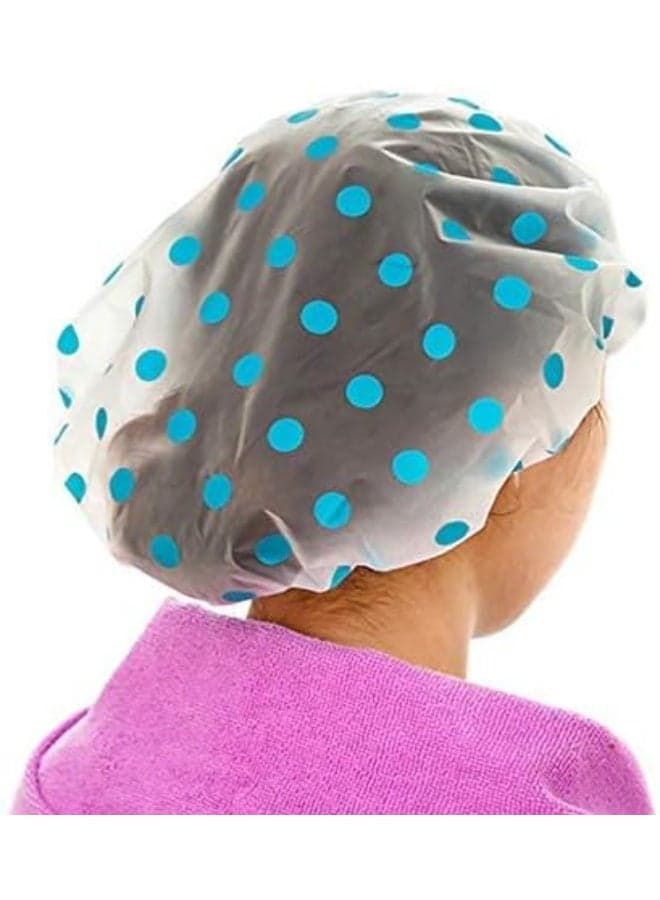 Shower Caps for Women uk,Waterproof and Reusable Bath Cap,28cm Width with Elastic Band, Large Plastic Long Hair Eco Cap.1PCS