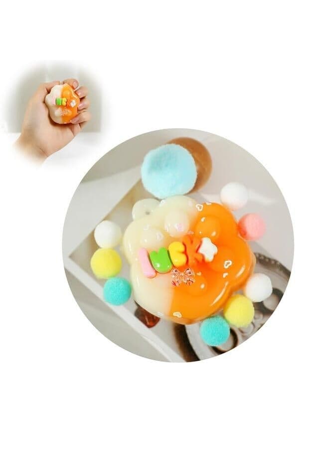 Caenyo Taba Squishy Cat Paw Squeeze Toys,Sensory Fidget Toy for Your Best Mellow and Chill,Party Favors, Birthday Gift, Squishy Toys for Adults (White Orange Gradient)