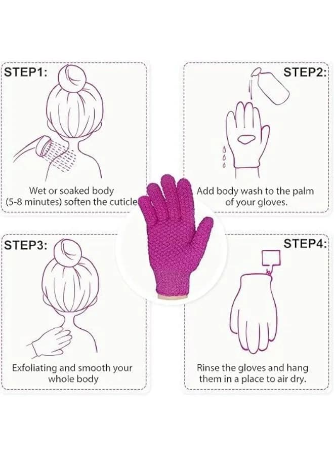 1 Pair Exfoliating Body Scrub Gloves in Random Colors Deep Cleansing Dual Texture Gloves for Shower Gently Removes Dead Skin Cells Ideal for Smooth and Healthy Skin Care Routine Bath Gloves (٥)