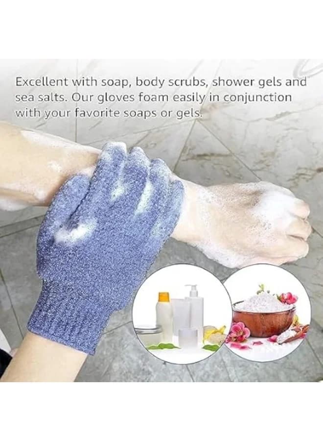 1 Pair Exfoliating Body Scrub Gloves in Random Colors Deep Cleansing Dual Texture Gloves for Shower Gently Removes Dead Skin Cells Ideal for Smooth and Healthy Skin Care Routine Bath Gloves (٣)