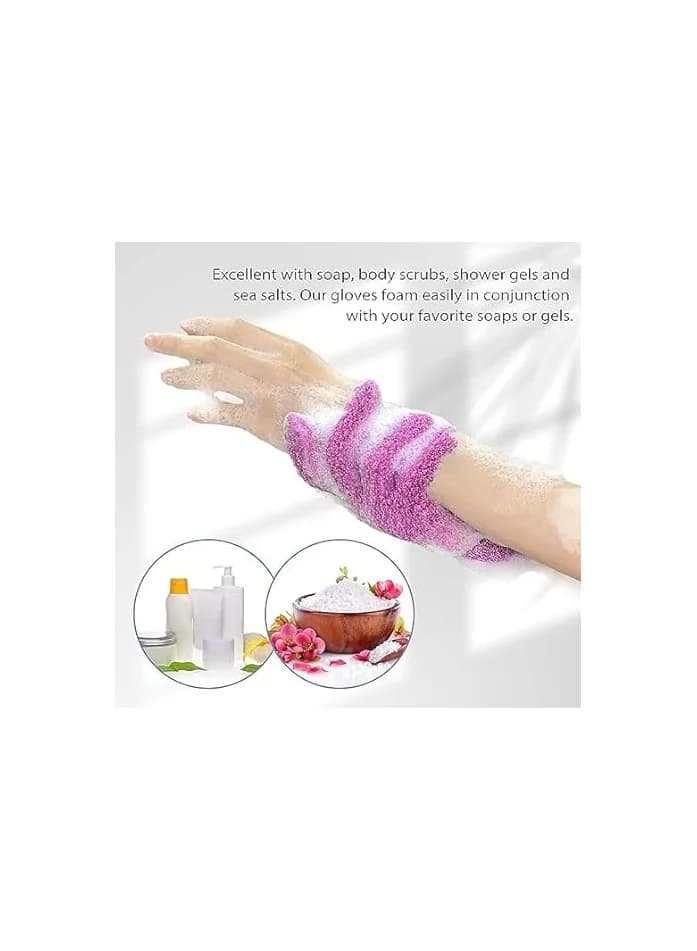 1 Pair Exfoliating Body Scrub Gloves in Random Colors Deep Cleansing Dual Texture Gloves for Shower Gently Removes Dead Skin Cells Ideal for Smooth and Healthy Skin Care Routine Bath Gloves (٧)