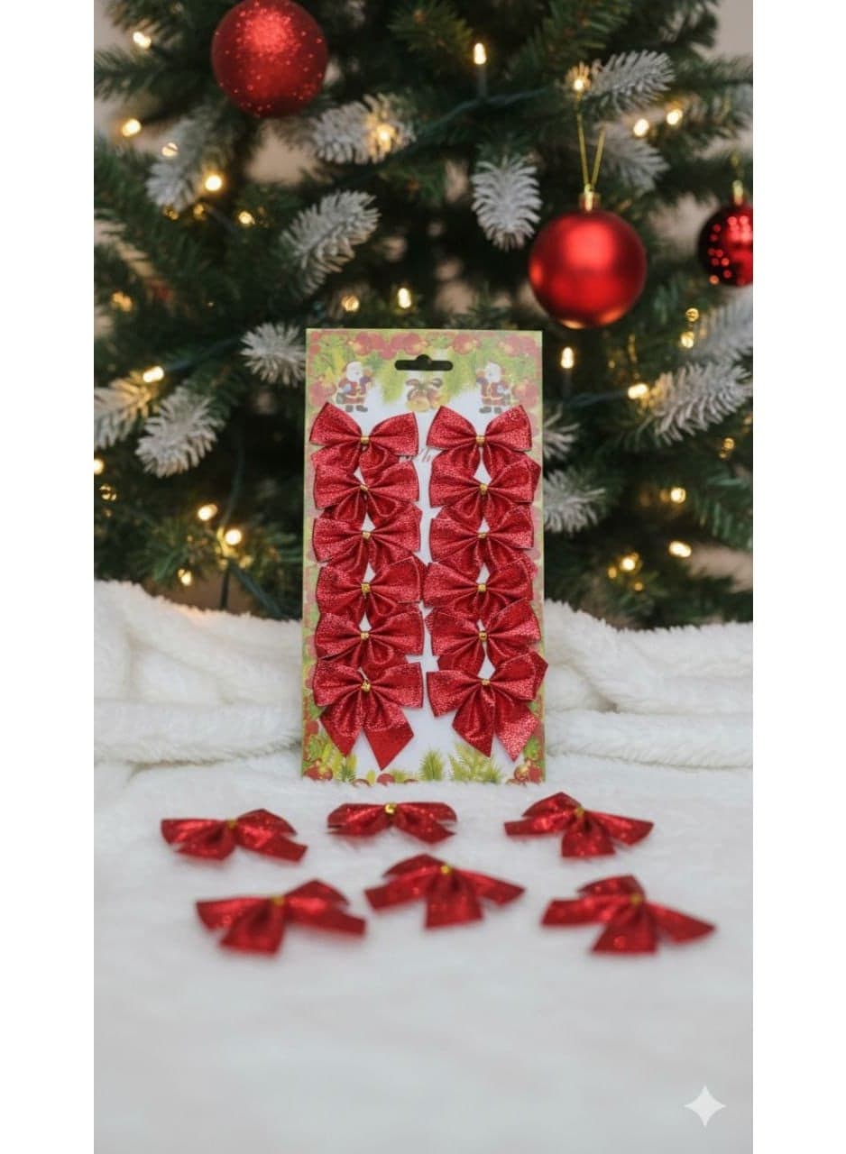 Christmas bow card Christmas tree red bow card Home Decor Ornaments