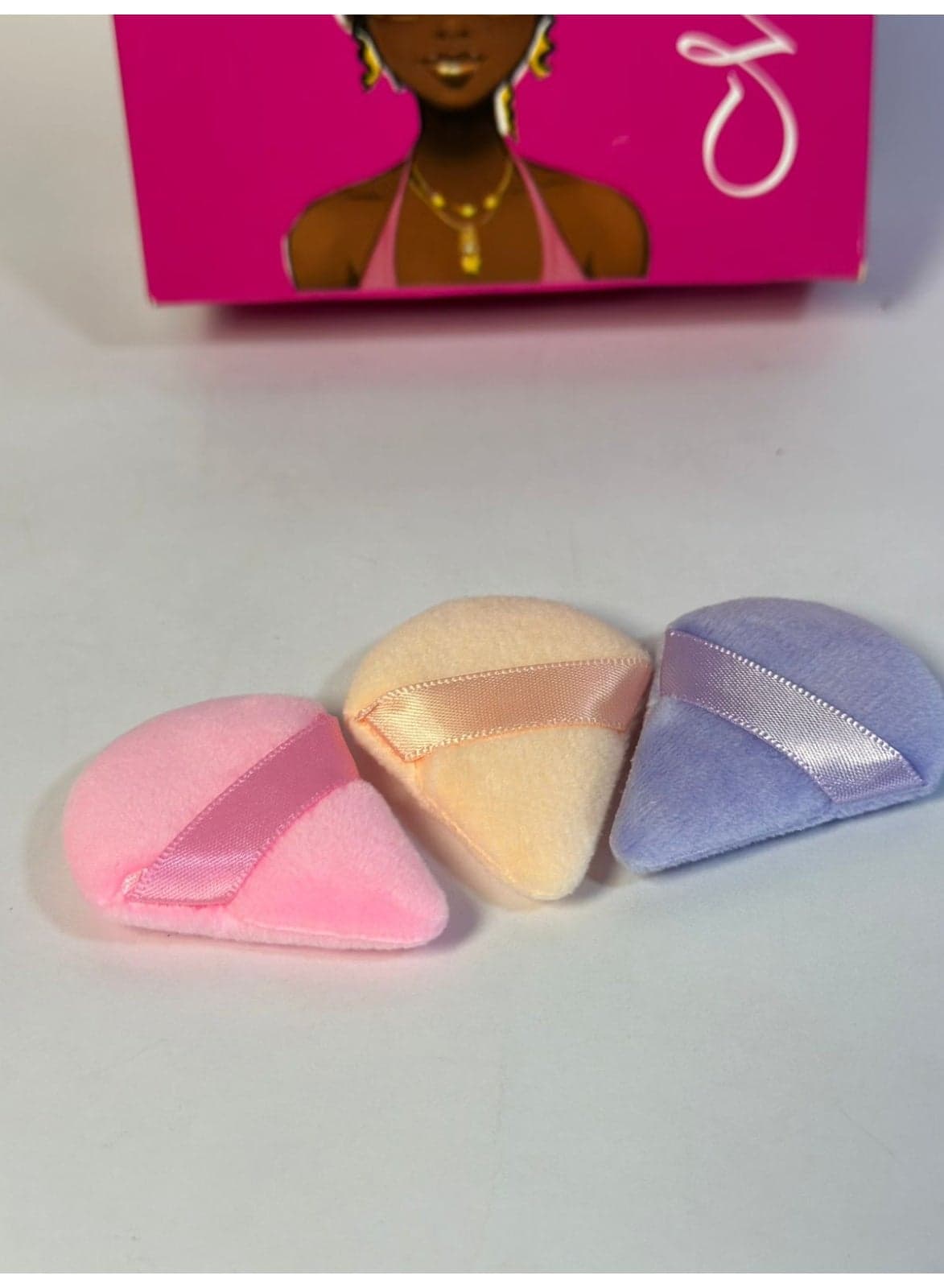 3pcs mini Powder Puff Soft Face Triangle Makeup Puff for Loose Powder Body Cosmetic Foundation Sponges Beauty Blender Makeup Tool Multicolors Make Up Sponges (٢)