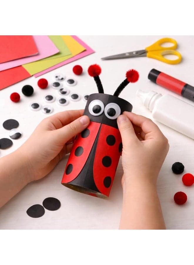 Set of 50 round googly eyes of assorted sizes, craft scrapbooking supplies, classroom supplies, art accessory set for creative decorating projects (15mm size) Jewellery Making Beads (9)