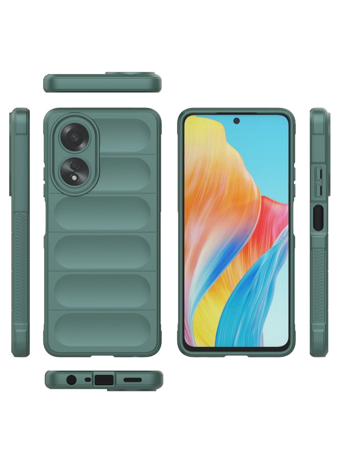 GOLDEN MASK Compatible With Oppo A38 Magic Case ShockProof (Green) (3)