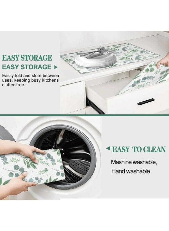 Multi-Purpose Dish Drying Mat for Pots Pans and Cutlery 38 x 51 cm Place Mats (٦)
