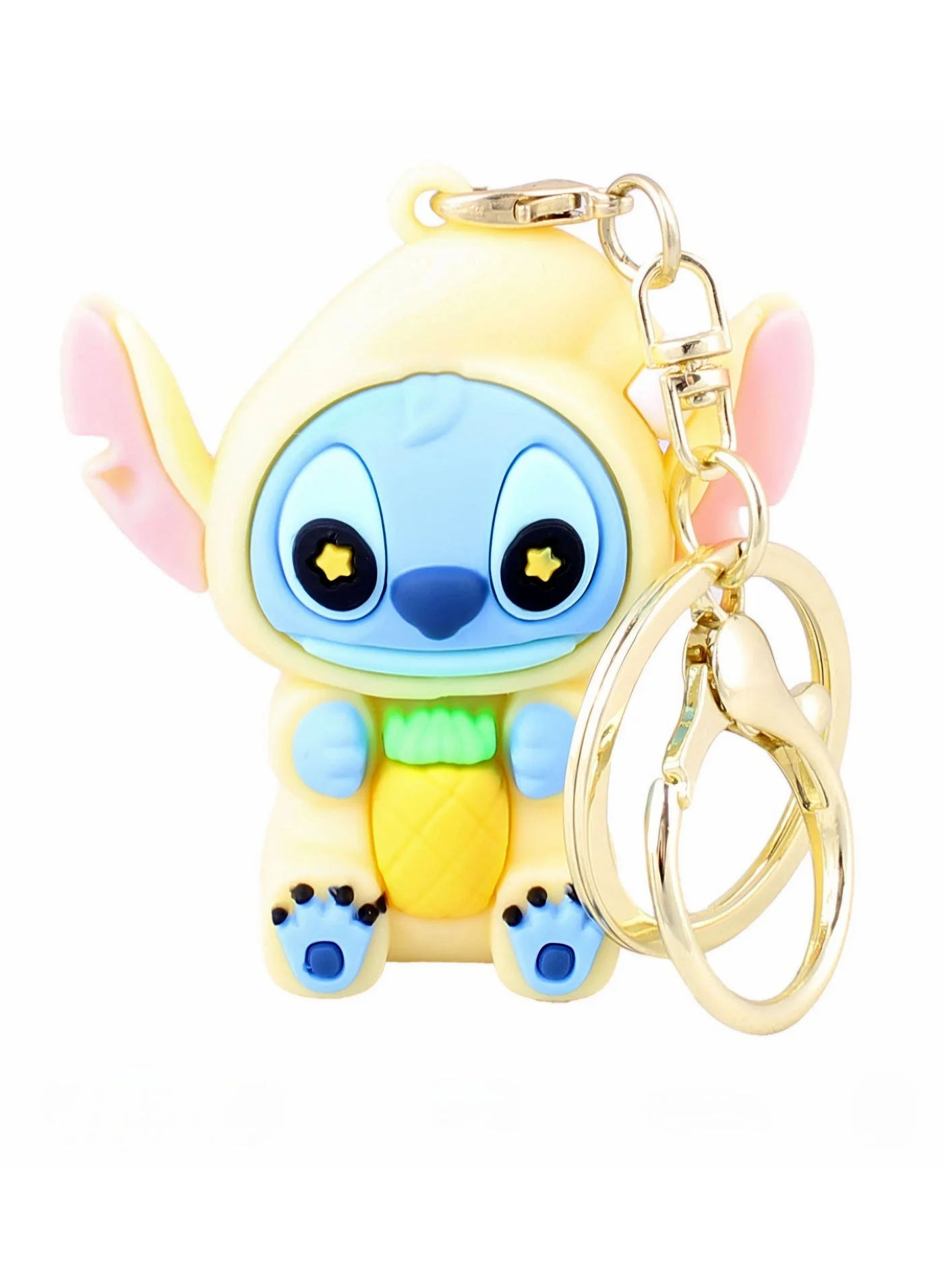 Stitch Yellow Rubber Keychain / Shape same as picture Key Chains