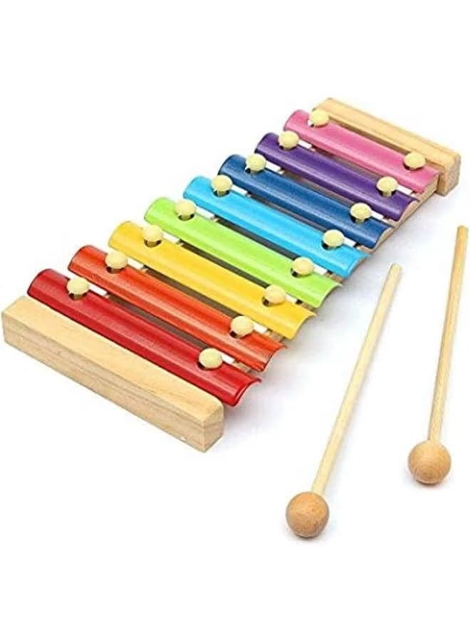 Wooden xylophone with drumsticks - for entertainment, development, and talent growth Musical Instrument Toys (٢)
