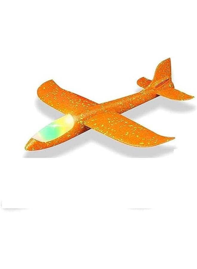 ECVV Flying Glider Planes With Flash LED Light 18.9" Foam Flight Mode Throwing Air Plane Aerobatic Airplane Outdoor Sport Game Toys Gift for Kids 3 4 5 6 7 Year Old Boy Orange Baby Activity Centers