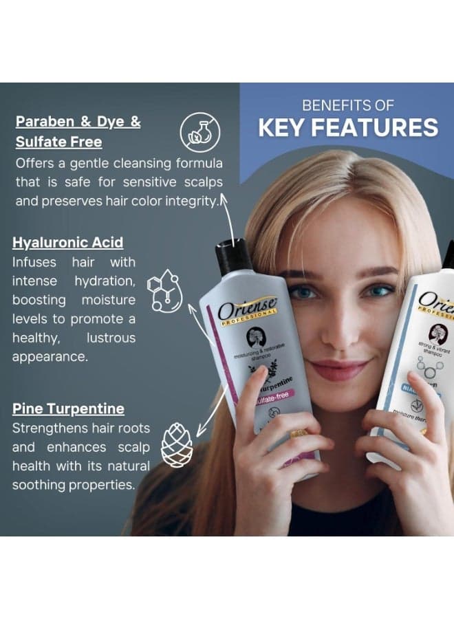 Oriense Moisturizing & Restorative Shampoo Hydra Hyaluronic Acid 500ml (٣)